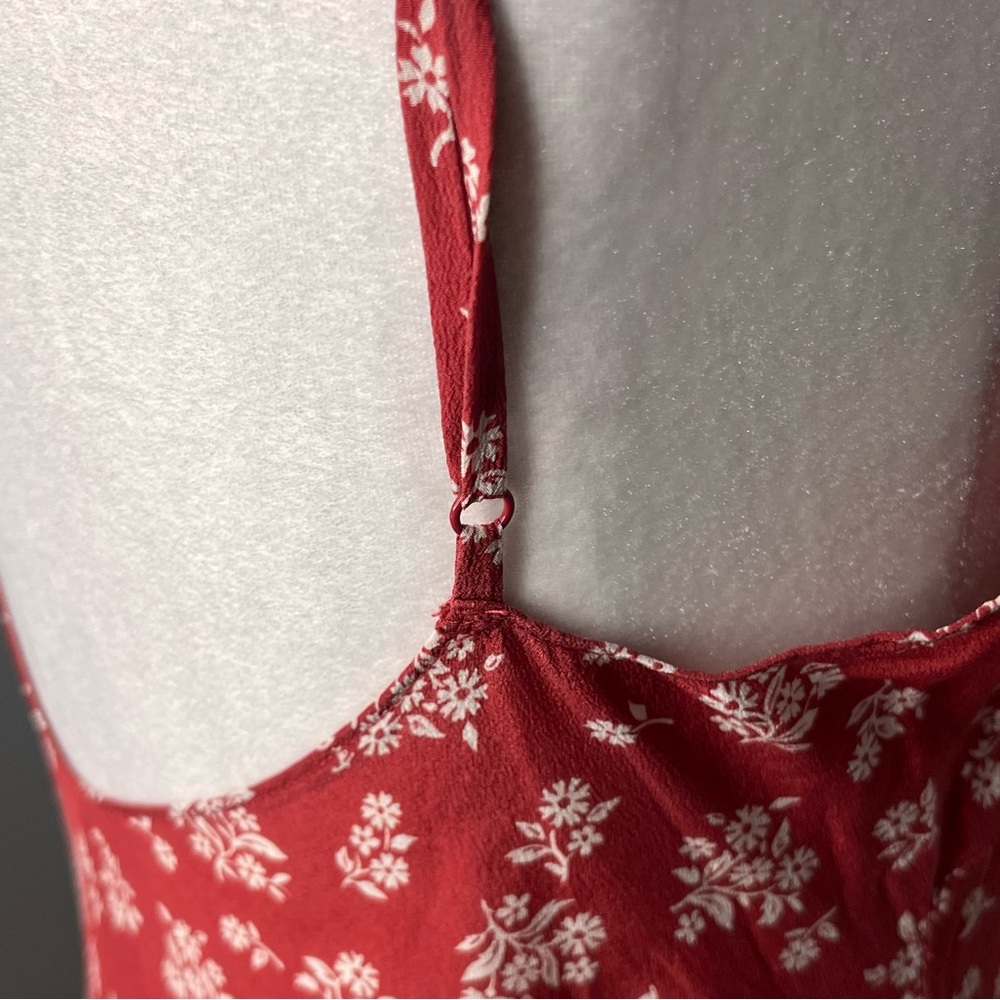 Réalisation Par Red Floral Silk Slip Dress – Women’s Large - Picture 4 of 9